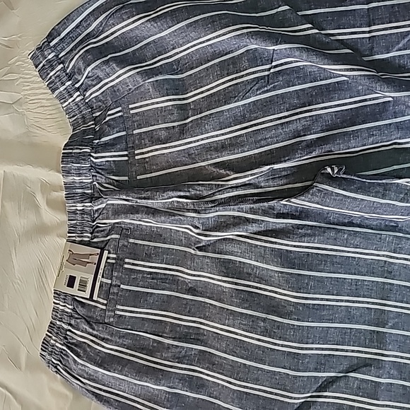 Cropped Linen blue and white pants - Picture 11 of 13